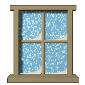 Snow through window